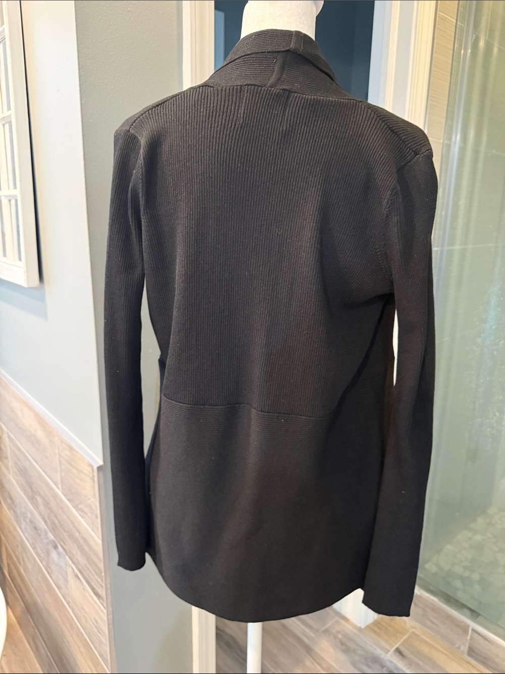 Elie Tahari Black Open Front Drape Knit Cardigan Small NWT - Picture 5 of 10